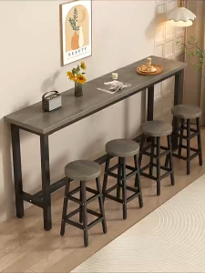 FAFA Bar Table with Chairs Set 160/180cm Long Narrow High Foot Table for Living Room Family