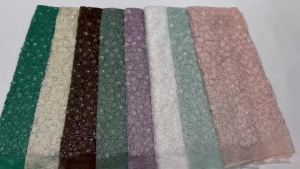 African Heavy Beaded Sequin Lace Fabric 2026 Nigerian Luxury French Tulle for Party Dresses Wholesale High Quality