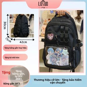 LUSUO | Balo Học Sinh Dung Lượng Lớn Trong Suốt Cho Nữ