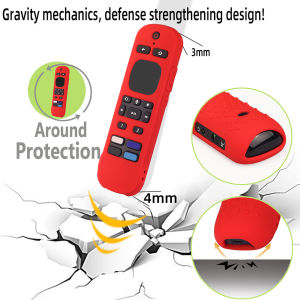 ฝาครอบป้องกันล้างทำความสะอาดได้พร้อมสายคล้องทีวีรีโมทซองรีโมทกันลื่นป้องกันการตกสำหรับ Roku Voice Remote Pro/RC-MC1สำหรับ Roku Ultra 2022 TV