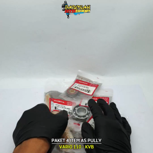 PAKET 4 ITEM KVB AS PULLY VARIO 110 + BEARING 6204 + BEARING 6002KUNINGAN + BEARING PULLY VARIO 110 F1 / BEAT F1