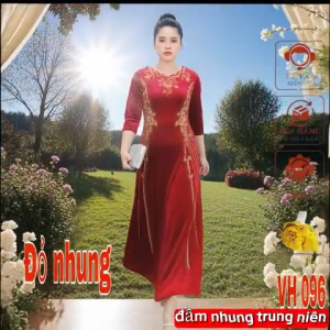 ĐẦM MAXI NHUNG TRUNG NIÊN VH096 ÉP ĐÁ DMC THIẾT KẾ FOM CHE KHUYẾT ĐIỂM SANG TRỌNG QUÝ PHÁI LÀ MÓN QUÀ TẶNG BÀ TẶNG MẸ YÊU ĐẦY Ý NGHĨA TRONG BUỔI TIỆC