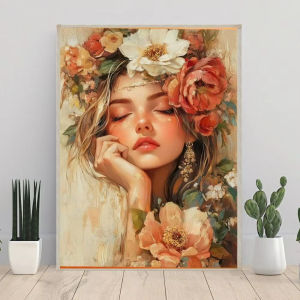 Colorful Flowers Girl Portrait Artwork Jigsaw Puzzle 500/1000/1200/2000PCS Stress Relief Puzzle Wall Art Decor Gift