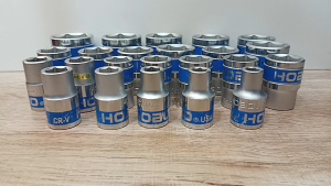 (MADE IN TAIWAN) HOBO ลูกบล็อกสั้น 1/2"(4หุน) 6 เหลี่ยม เบอร์   8-32 มม. แยกเบอร์ขาย