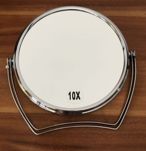 แบบพกพาสองด้านเดสก์ท็อปแต่งหน้ากระจกโกนหนวดแว่นขยาย 5x10x ซูมหมุน 360 องศาขนาดกะทัดรัดขนาด