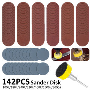 142Pcs 1Inch Sanding Discs Pad Set 100-3000 Grit Abrasive Polishing Pad Kit For Drill Grinder Rotary Tool Sandpapers Sanding Pad