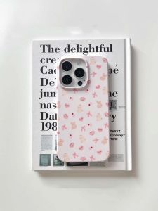 Original Cute Bear Heart Design Phone Case Protective Cover for  12 Mini XS 8 Simple Acrylic Shell Compatible with 15 pro 14 pro Max 13 14 plus