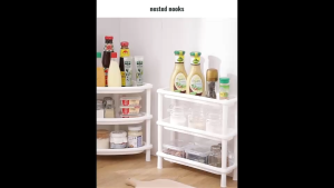 White Compact Minimalist Muji Japandi Style 2 Tier 3 Tier Desktop Storage Rack for Kitchen Spice Rack Bathroom Organizer