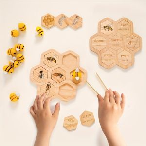 Delightful Bee Growth Cycle Learning Board - Habitats Educational Toy for Kids - Teaches Insect Metamorphosis Process Ideal Children Birthday Gift or Educational Present