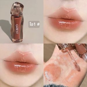 QIBEST ลิปกลอสเนื้อเจลลี่ใสฉ่ำ บำรุงริมฝีปาก ลิปสติกติดทนนาน ลิปทินท์ เครื่องสำอางเกาหลี