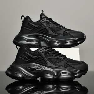 Large Size 48 Mens Winter Sports Shoes Black Running Shoes Dad Style 46 Shock Absorption 45 Black Samurai 47