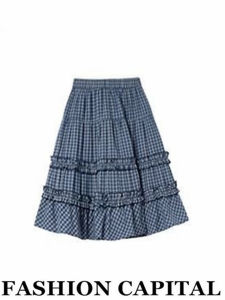 Váy Chữ a Cạp Cao Kẻ Caro Màu Xanh Lam Phong Cách Ngọt Ngào Mùa Xuân Hè Cho Nữ Váy Midi Đa Năng Thoải Mái Thường Ngày