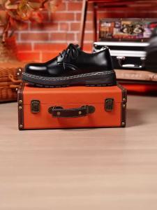 New Mens Black Platform Leather Shoes - Lace Up Casual Formal Thick Sole Non-slip Streetwear Shoes Size 39-48