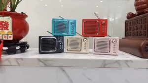 RICHMENT Mini Retro Wireless Bluetooth Speaker with FM Radio Wireless Stereo Pairing Portable Speaker with SD/USB/AUX Support for Travel Party Office Desk Home Bedroom