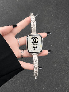 YUNDINGCHUANGXIANG | Metal Interlaced Rhinestone Apple Watch Band