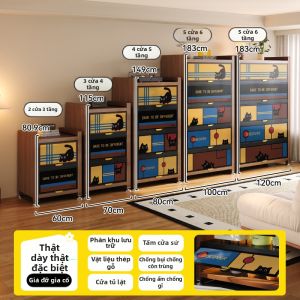 MEISD | Tủ & Kệ Để Đồ Phòng Khách Chống Bụi Dựa Vào Tường Hình Ảnh Gỗ Giả