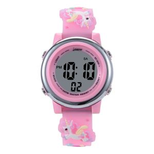 CE105 Childrens 3D Cartoon LED Electronic Watch 30M Waterproof Kids Luminous Alarm Clock Sports Boys Girls Watch Gift