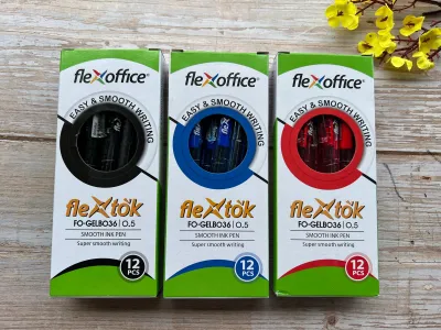 Flextok Ballpen Black / Blue / Red 0.5mm Retractable 12pcs/ box