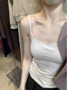 Áo Vest Nữ Màu Trắng Mùa Hè 2025 Áo Ba Lỗ Cổ Tròn Tay Ngắn Dáng Ôm Vừa Vặn Chất Liệu Cotton Pha Trộn Thường Ngày