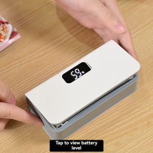 MINI Food sealer machine 9.5cm 6-Level Digital display Portable Packaging Machine Magnetic Automatic Rechargeable smart sealing machine mini small sealer with Built-in cutting blade