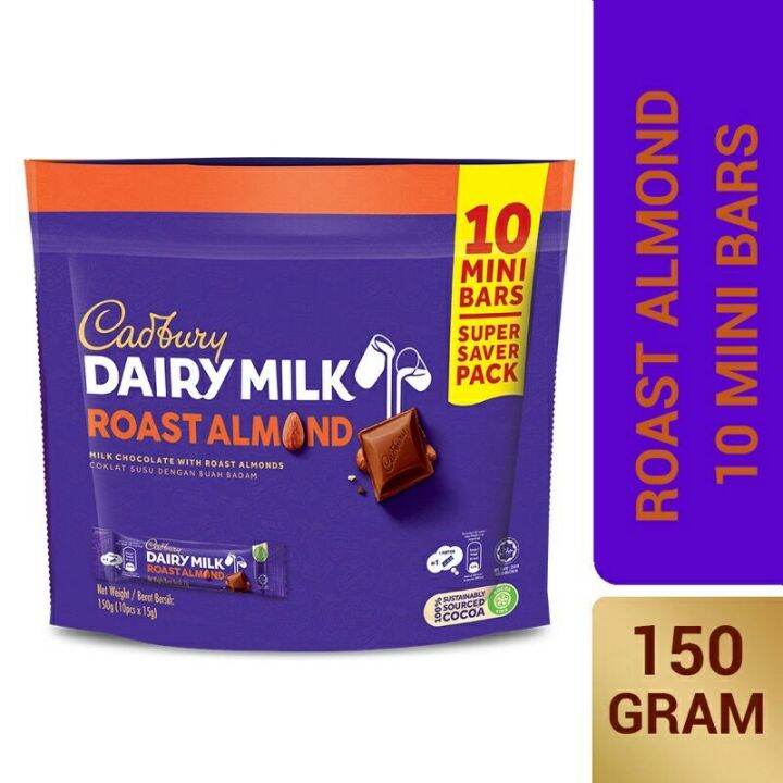 Cadbury Dairy Milk Roast Almond 10 Mini Bars Super Saver Pack 150gm Lazada