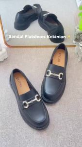 Sandal Sepatu Wanita Flatshoes Gaya Korea Kantoran Sepatu Elegan Dan Modis Bahan PVC Import Terlaris Kekinian