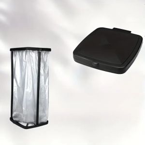 1pc Foldable Plastic Trash Can | Adjustable Height Portable Garbage Bag Holder |Rectangle No-Electricity Outdoor & Kitchen Trash