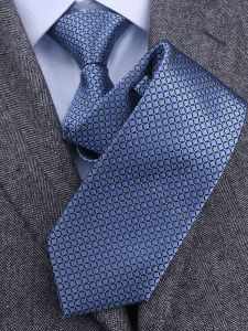 LIESHANG | Silk Houndstooth Blue Handmade Business Tie 8cm