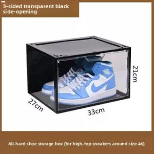 Magnetic Hard Shoe Box Storage Case Acrylic Plastic Ball Shoes Display Cabinet Transparent Organizer Hat Rack for Home Use