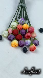 Artificial Flower Mini Rose Bud Bunga Palsu Plastik Imitasi Hias Dekorasi Rumah Pesta Kantor