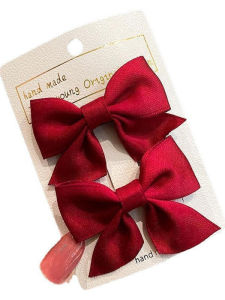 สีแดงผีเสื้อ Knot อุปกรณ์เสริมผมสําหรับเด็กเจ้าหญิงคลิปผมและ Pins อินเทรนด์อุปกรณ์เสริมผมสําหรับหญิง