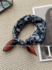 Wear It with Blogger Recommend! Retro Paisley Small Silk Scarf Scarf K-style Artificial Silk Easiest for Match Scarf Bandage Dress Square Scarf