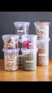 Thick Airtight Clear Food Storage Seal Pot Bottle Container Home Organizer Box With Lid For Spice Powder  密封罐/干粮密封罐