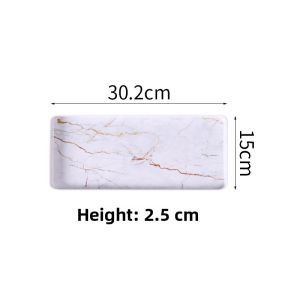 Thickened Rectangular Plastic Tray European Style Home Use Snack Plate Dumpling Plate Storage Plate Fruit Tray Living Room Tea Tray