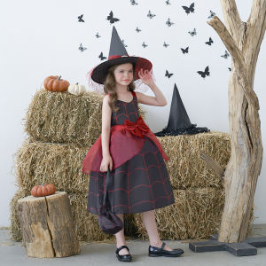 MQATZ ชุดคอสเพลย์ผีแม่มดเครื่องแต่งกายใหม่ 2-10Yrs AWS026 สำหรับเด็กผู้หญิงใหม่ ชุดดาย การเครื่องมือกับแอปพลิเคชัน ราคาถูกต้อง