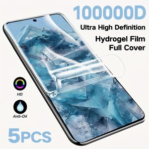 5 Pcs Ultra High Definition Hydrogel Film Screen Protector Compatible With Google Pixel Full Coverage Anti-Fingerprint