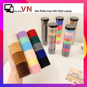 HỘP 20 Chun Buộc Tóc Nhiều Màu Sắc Dây Buộc Tóc Trơn Kèm Ông Đựng Trong Suốt chất liệu cao su siêu co giãn nhiều màu dễ thương thời trang Hàn Quốc - Hộp 20 Dây Thun buộc tóc  thun cột tóc nữ dễ thương phong cách