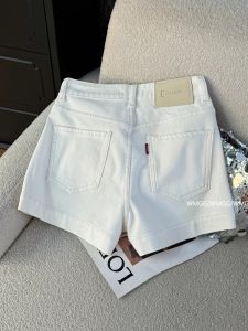 Quần Short Denim Cạp Cao Phong Cách Hàn Quốc Dành Cho Nữ Mùa Hè 2024 Quần Ống Đứng Cạp Cao Quần Ống Rộng Quần Bó