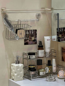 Phòng Tắm Inox Vanity Trang Điểm Có Giá Để Đồ Bồn Rửa Mặt Bàn Hút Kệ Phòng Tắm Nhà Tổ Chức Cao Cấp Cảm Giác