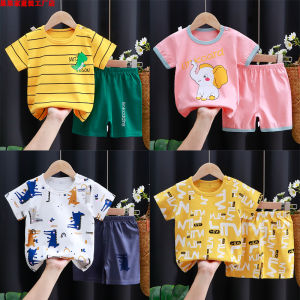 Bộ Đồ Trẻ Em Tay Ngắn Bằng Cotton Nguyên Chất Mùa Hè 2024 Bộ Đồ Trẻ Em Trai Và Gái Quần Short Cho Bé Trai Áo Sơ Sinh Cho Bé Gái