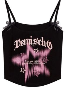 Áo Ba Lỗ Ngắn Ôm Vừa Vặn in Hình Ngôi Sao Phong Cách Mỹ Dành Cho Nữ Mùa Hè Áo Ba Lỗ Ngắn Mặc Trong Và Ngoài