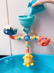 Childrens Bathroom  Water Play Suction Cup Spinner Bath Shower Baby Water Faucet Sprinkler Toy