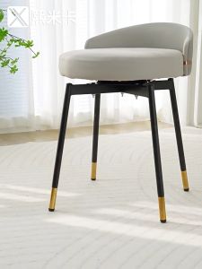 Rotatable Metal Bar Chair Nordic Bar Stool Counter Chair Stool Elegant Bar Chair With Low Backrest