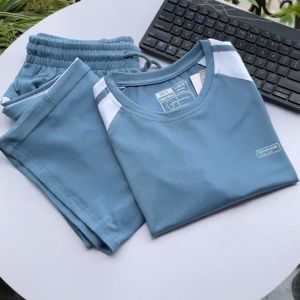 Bộ Đồ Nam Cổ Tròn Grayhomme Bộ Thể Thao Nam Cộc Tay Chất Thun Lạnh Đồ Bộ Mùa Hè Chất Coolmax Thoáng Mát (BDG4002)