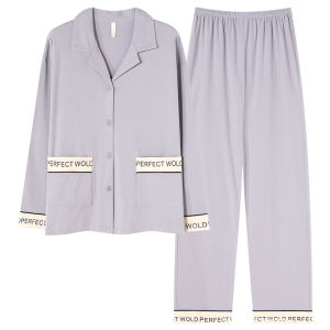 Miiow | Pure Cotton Cat Person Sleepwear Long Sleeve Home Clothes Set For Women Spring Autumn Style Casual Outwear Suitable For Youth And Middle Age