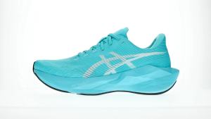 ASICS Men NOVABLAST 6 Running Shoes in Energy Aqua/White