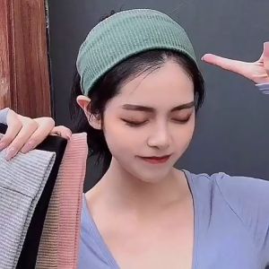 Korean Knitted Hairband Simple Retro Solid Color Headband Wide-Brimmed Wash Face Hair Band For Women