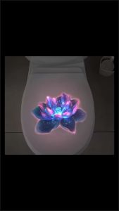 Glow-in-the-Dark Flower Toilet Sticker Self-Adhesive Bathroom Lotus Wall Decor