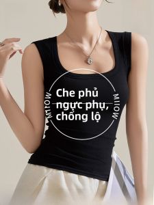 MiiOW | Áo ba lỗ dây đen cho nữ MiiOW Cat Person Áo ba lỗ rộng che vai chống ánh sáng bên trong có thể mặc ngoài trời mùa thu