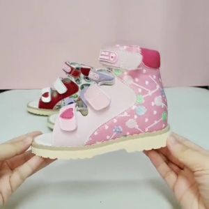 Ortoluckland Children Orthopedic Shoes For Kids Summer Pink Clubfoot Sandals Correct Flatfeet Size20-31